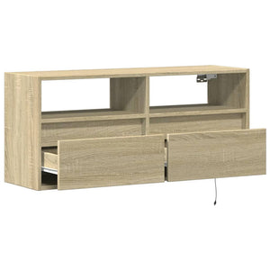 TV-Wandschrank mit LED Sonoma-Eiche 100 cm