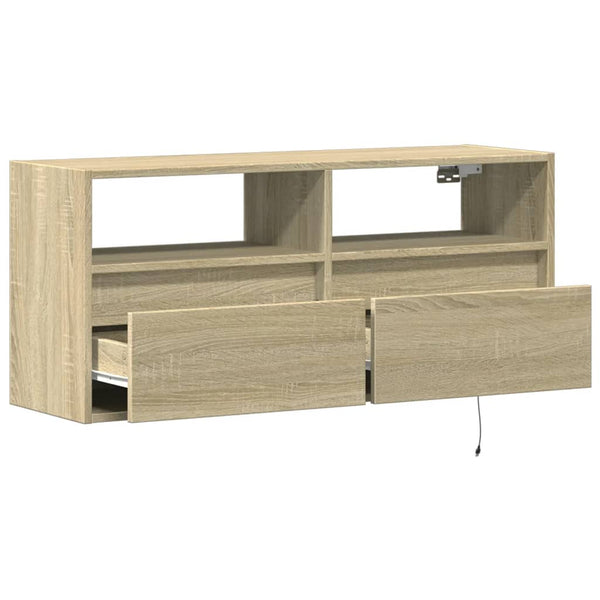 TV-Wandschrank mit LED Sonoma-Eiche 100 cm