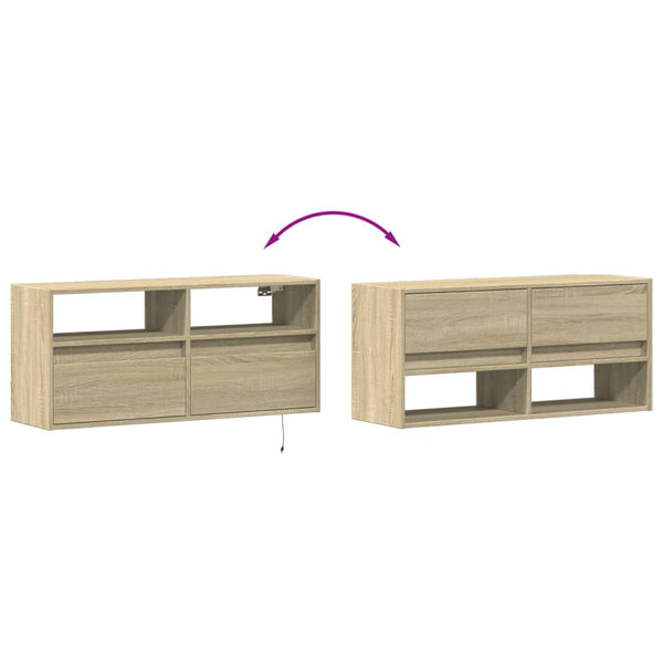 TV-Wandschrank mit LED Sonoma-Eiche 100 cm