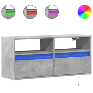 TV-Wandschrank mit LED Betongrau 100cm