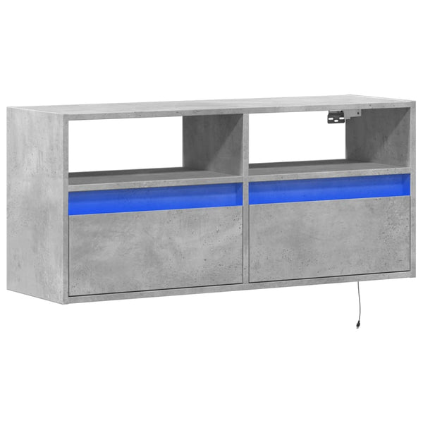 TV-Wandschrank mit LED Betongrau 100cm
