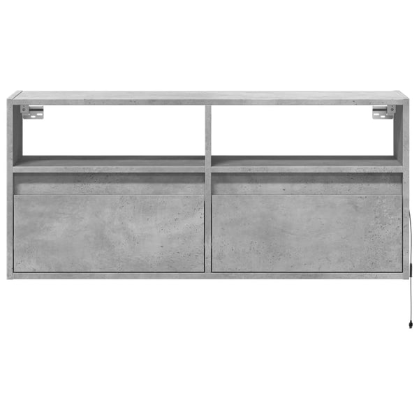 TV-Wandschrank mit LED Betongrau 100cm