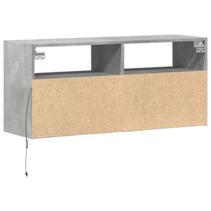 TV-Wandschrank mit LED Betongrau 100cm