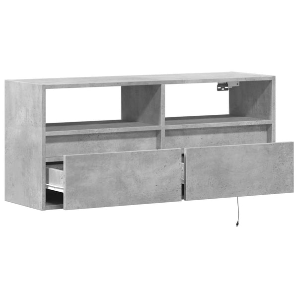 TV-Wandschrank mit LED Betongrau 100cm