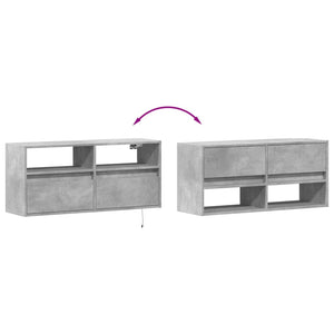 TV-Wandschrank mit LED Betongrau 100cm