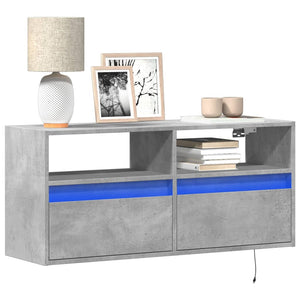TV-Wandschrank mit LED Betongrau 100cm