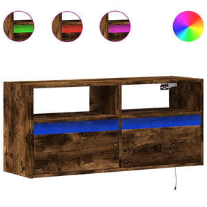 TV-Wandschrank mit LED Räuchereiche 100cm