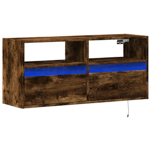 TV-Wandschrank mit LED Räuchereiche 100cm