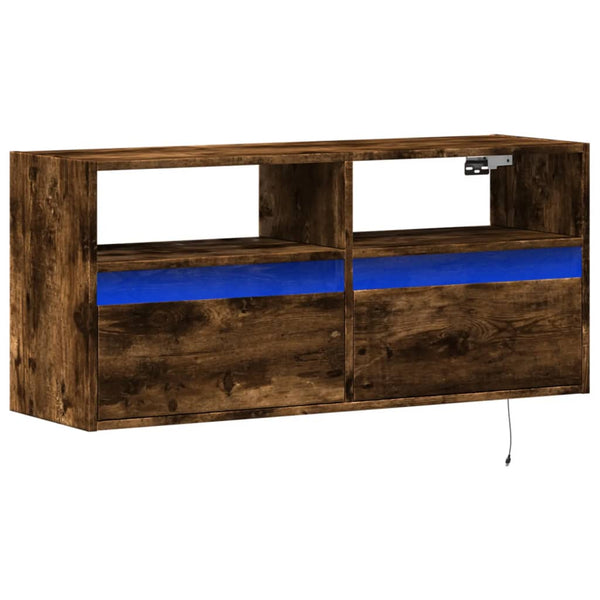 TV-Wandschrank mit LED Räuchereiche 100cm