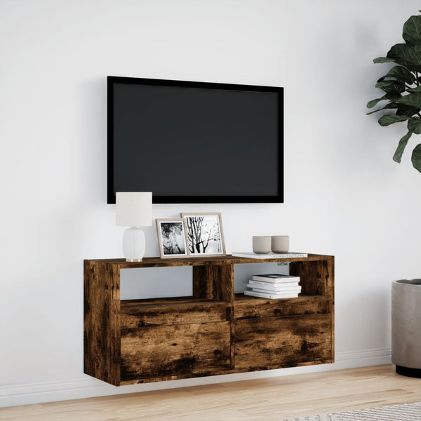 TV-Wandschrank mit LED Räuchereiche 100cm