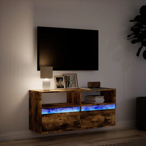 TV-Wandschrank mit LED Räuchereiche 100cm