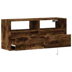 TV-Wandschrank mit LED Räuchereiche 100cm