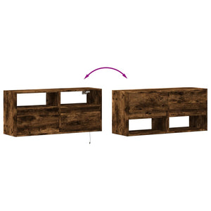 TV-Wandschrank mit LED Räuchereiche 100cm