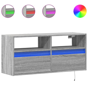 TV-Wandschrank mit LED Grau Sonoma 100 cm