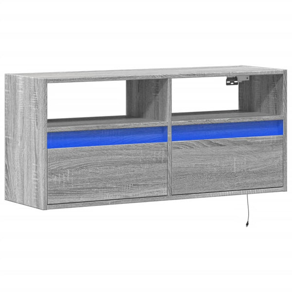 TV-Wandschrank mit LED Grau Sonoma 100 cm