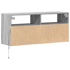 TV-Wandschrank mit LED Grau Sonoma 100 cm