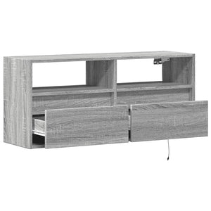 TV-Wandschrank mit LED Grau Sonoma 100 cm