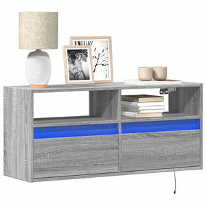 TV-Wandschrank mit LED Grau Sonoma 100 cm