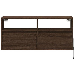 TV-Wandschrank mit LED Braun Eiche 100cm