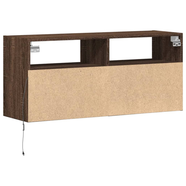 TV-Wandschrank mit LED Braun Eiche 100cm
