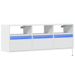 TV-Wandschrank mit LED Weiß 130 cm