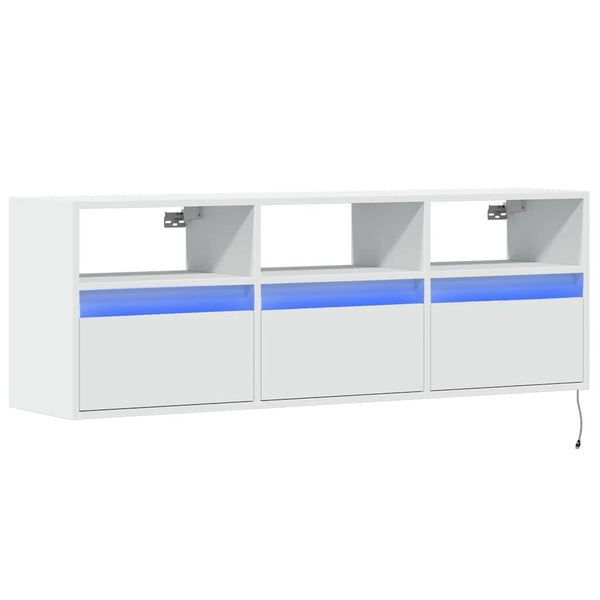TV-Wandschrank mit LED Weiß 130 cm