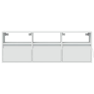TV-Wandschrank mit LED Weiß 130 cm