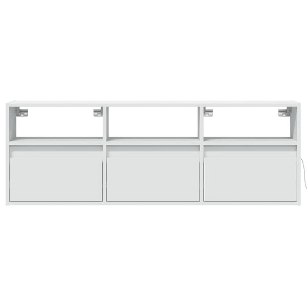 TV-Wandschrank mit LED Weiß 130 cm