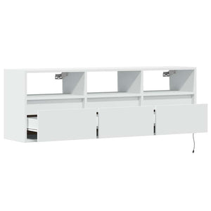 TV-Wandschrank mit LED Weiß 130 cm