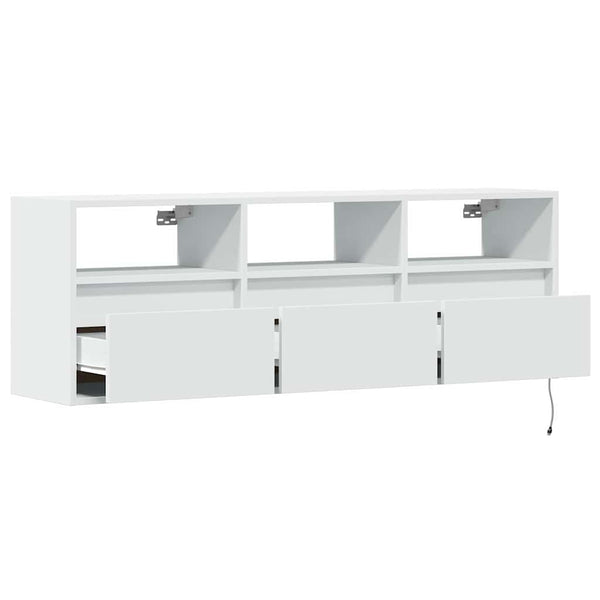 TV-Wandschrank mit LED Weiß 130 cm