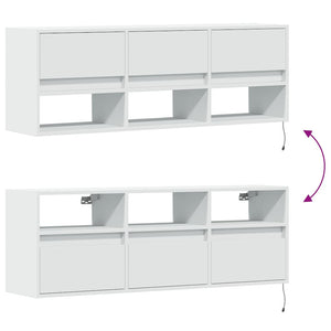 TV-Wandschrank mit LED Weiß 130 cm
