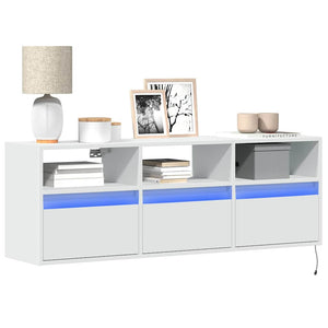 TV-Wandschrank mit LED Weiß 130 cm