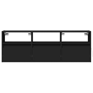 TV-Wandschrank mit LED Schwarz 130 cm