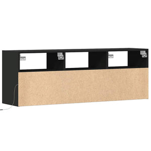 TV-Wandschrank mit LED Schwarz 130 cm