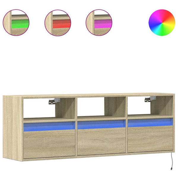 TV-Wandschrank Sonoma Eiche mit LED