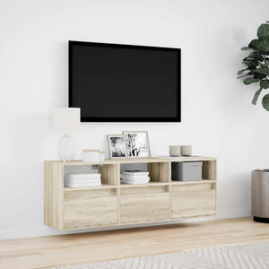 TV-Wandschrank Sonoma Eiche mit LED