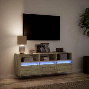 TV-Wandschrank Sonoma Eiche mit LED