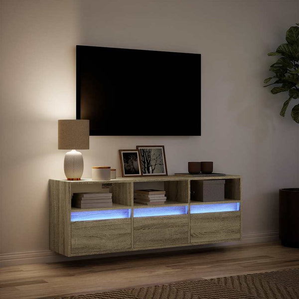 TV-Wandschrank Sonoma Eiche mit LED