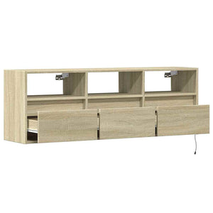 TV-Wandschrank Sonoma Eiche mit LED