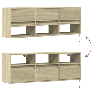 TV-Wandschrank Sonoma Eiche mit LED