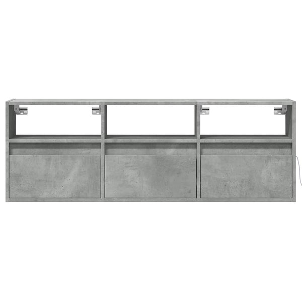 TV-Wandschrank mit LED Betongrau 130 cm