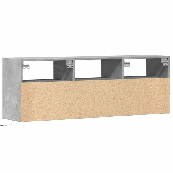 TV-Wandschrank mit LED Betongrau 130 cm