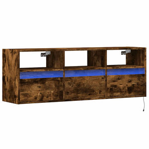 TV-Wandschrank Räuchereiche mit LED 130cm