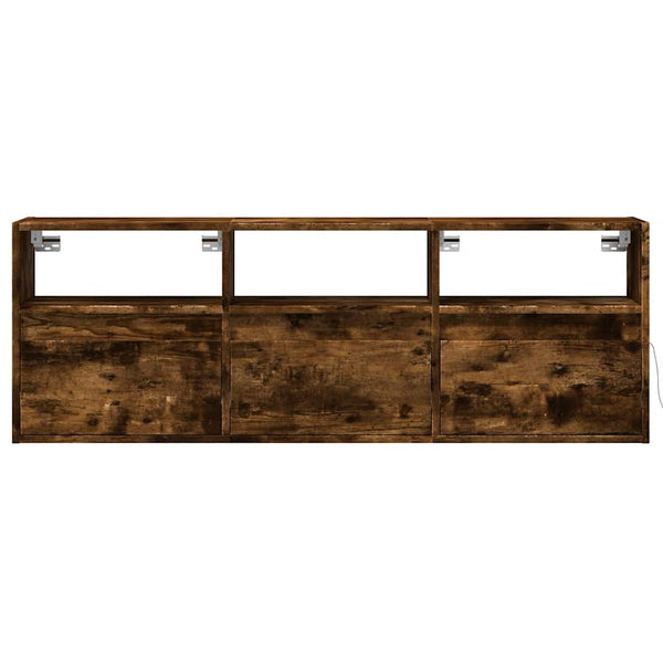 TV-Wandschrank Räuchereiche mit LED 130cm