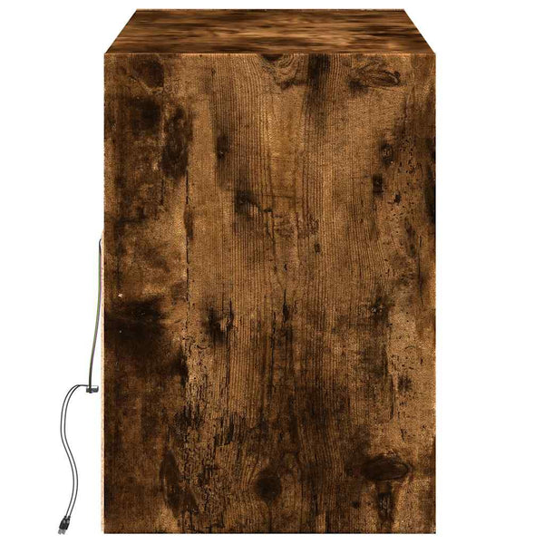 TV-Wandschrank Räuchereiche mit LED 130cm
