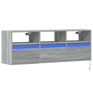TV-Wandschrank Grau Sonoma mit LED