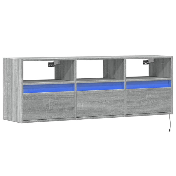 TV-Wandschrank Grau Sonoma mit LED