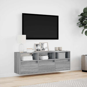 TV-Wandschrank Grau Sonoma mit LED