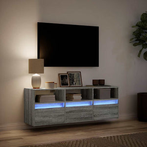 TV-Wandschrank Grau Sonoma mit LED