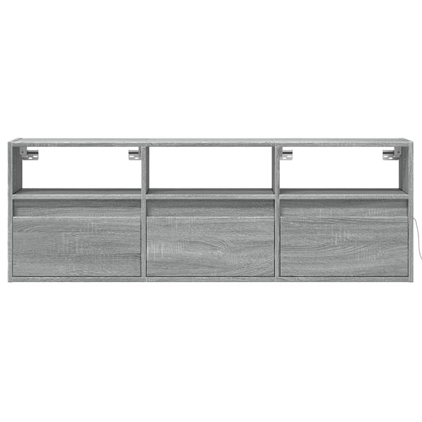 TV-Wandschrank Grau Sonoma mit LED